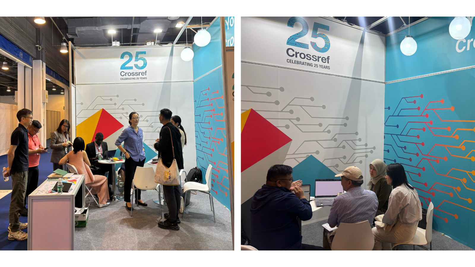 Visitors at Crossref Booth